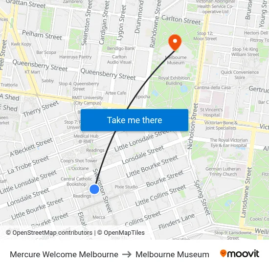 Mercure Welcome Melbourne to Melbourne Museum map