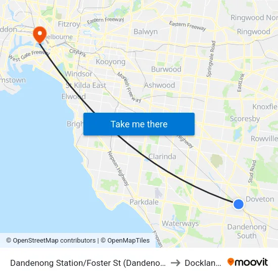Dandenong Station/Foster St to Docklands map