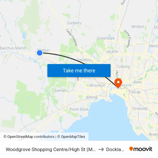 Woodgrove Shopping Centre/High St to Docklands map