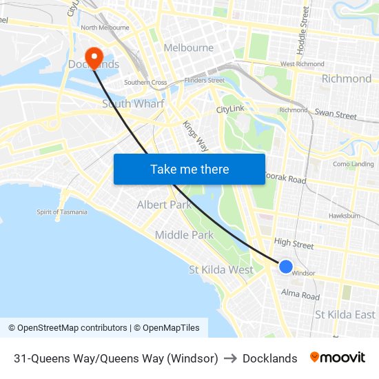 31-Queens Way/Queens Way (Windsor) to Docklands map