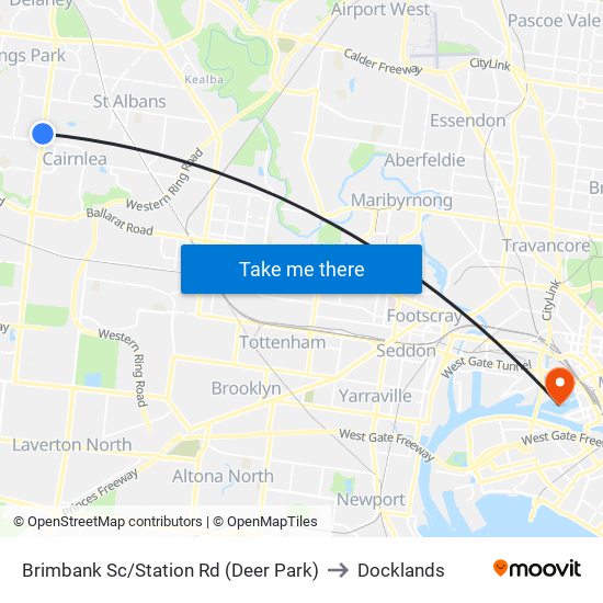 Brimbank Sc/Station Rd (Deer Park) to Docklands map