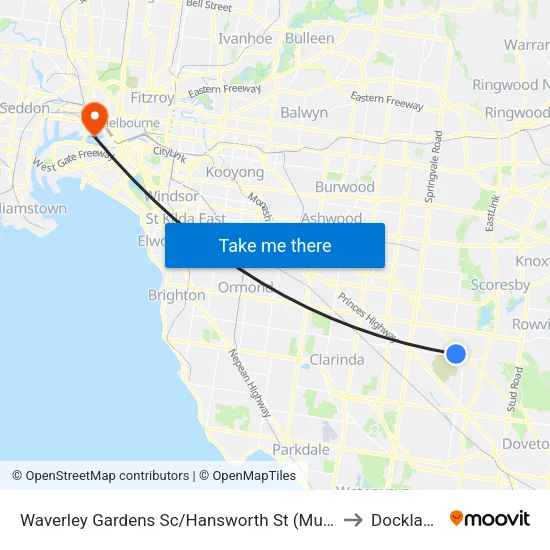 Waverley Gardens Sc/Hansworth St to Docklands map