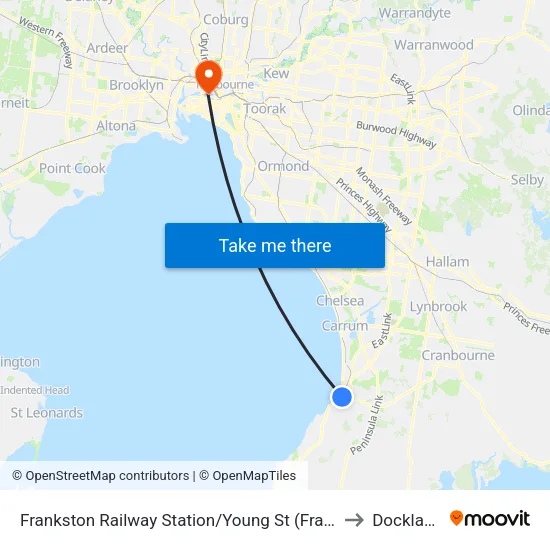 Frankston Railway Station/Young St to Docklands map