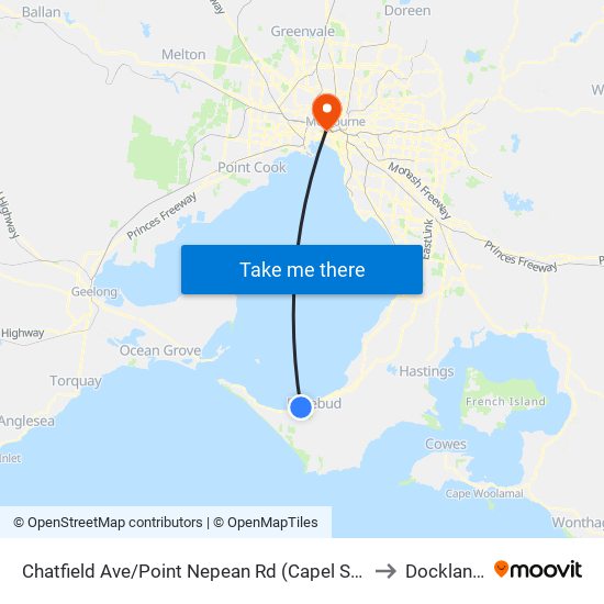 Chatfield Ave/Point Nepean Rd (Capel Sound) to Docklands map