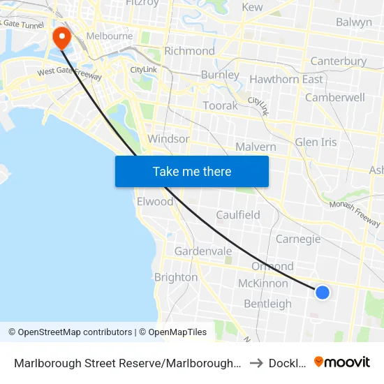 Marlborough Street Reserve/Marlborough St to Docklands map