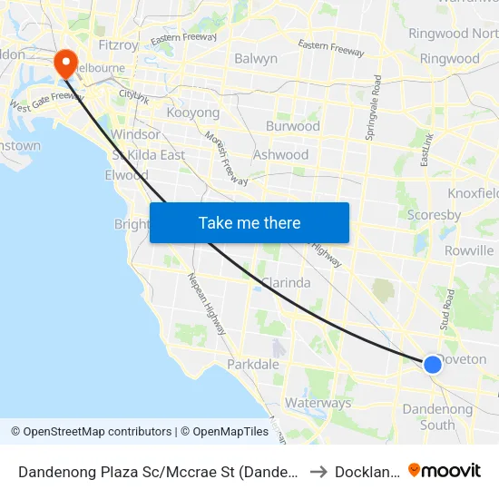Dandenong Plaza Sc/Mccrae St to Docklands map