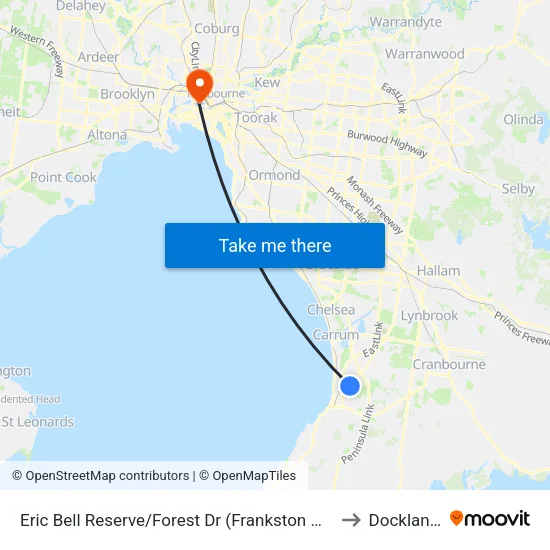 Eric Bell Reserve/Forest Dr to Docklands map