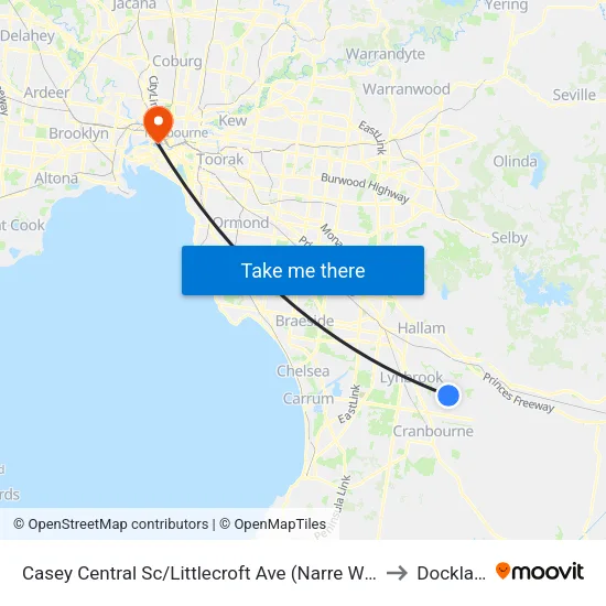 Casey Central Sc/Littlecroft Ave to Docklands map