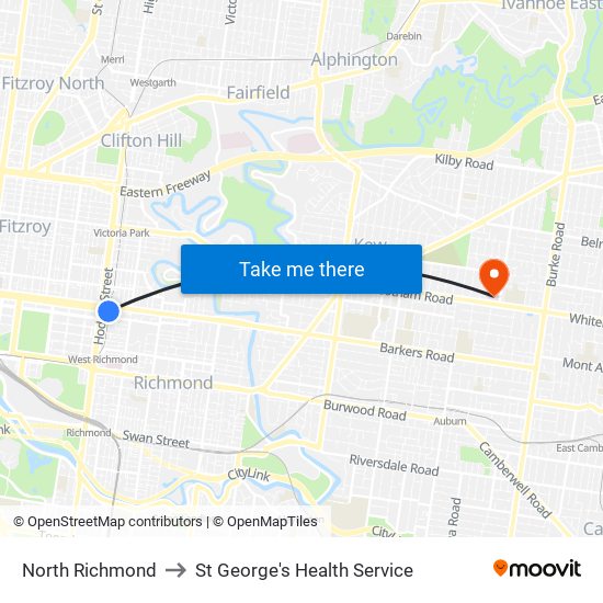 North Richmond to St George's Health Service map