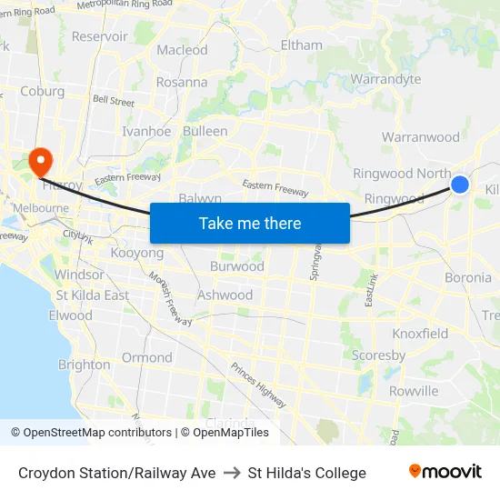Croydon Station/Railway Ave to St Hilda's College map