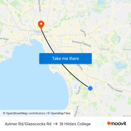 Aylmer Rd/Glasscocks Rd to St Hilda's College map