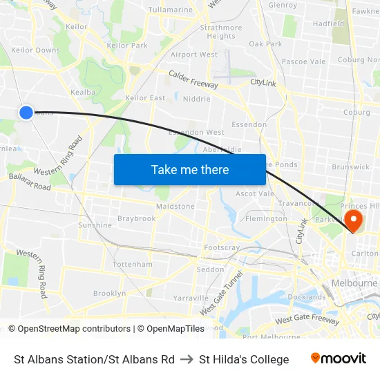 St Albans Station/St Albans Rd to St Hilda's College map