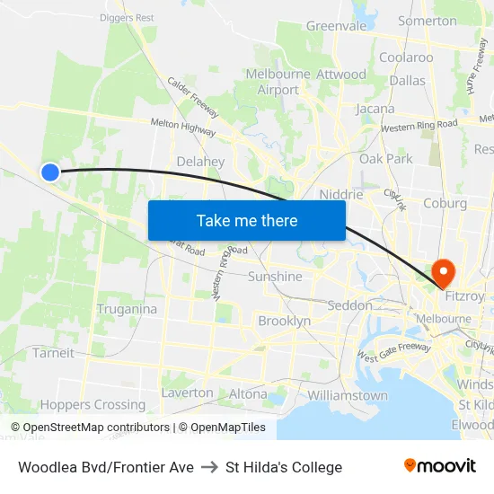 Woodlea Bvd/Frontier Ave to St Hilda's College map