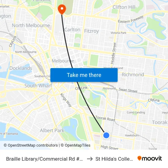 Braille Library/Commercial Rd #28 to St Hilda's College map