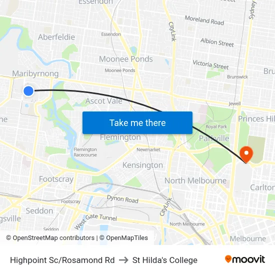 Highpoint Sc/Rosamond Rd to St Hilda's College map