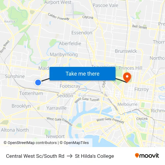 Central West Sc/South Rd to St Hilda's College map