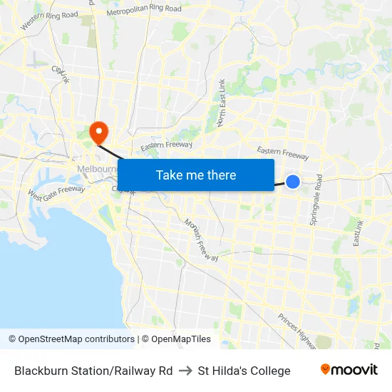 Blackburn Station/Railway Rd to St Hilda's College map