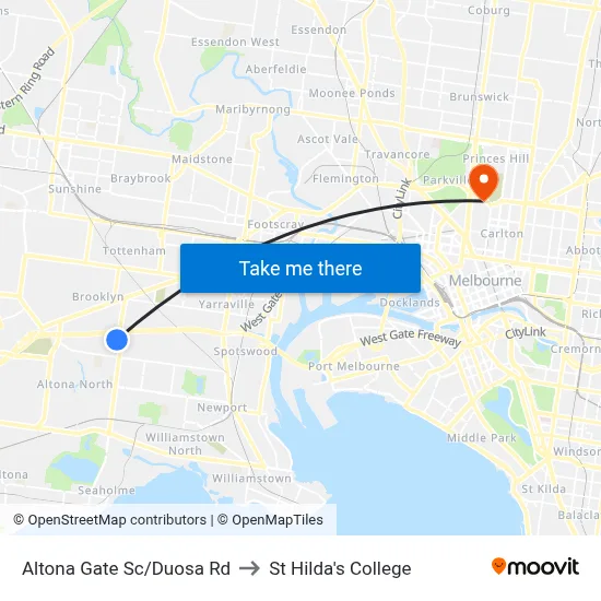 Altona Gate Sc/Duosa Rd to St Hilda's College map