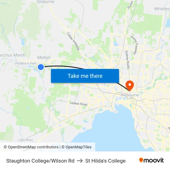 Staughton College/Wilson Rd to St Hilda's College map