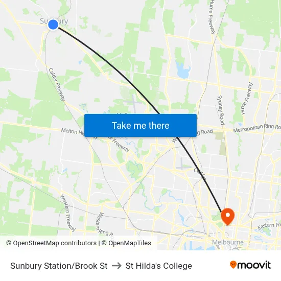 Sunbury Station/Brook St to St Hilda's College map