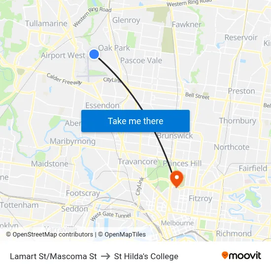 Lamart St/Mascoma St to St Hilda's College map