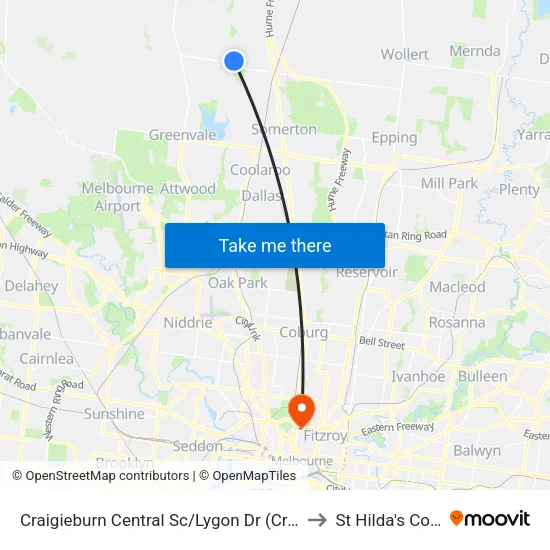 Craigieburn Central Sc/Lygon Dr to St Hilda's College map