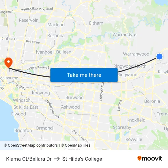 Kiama Ct/Bellara Dr to St Hilda's College map