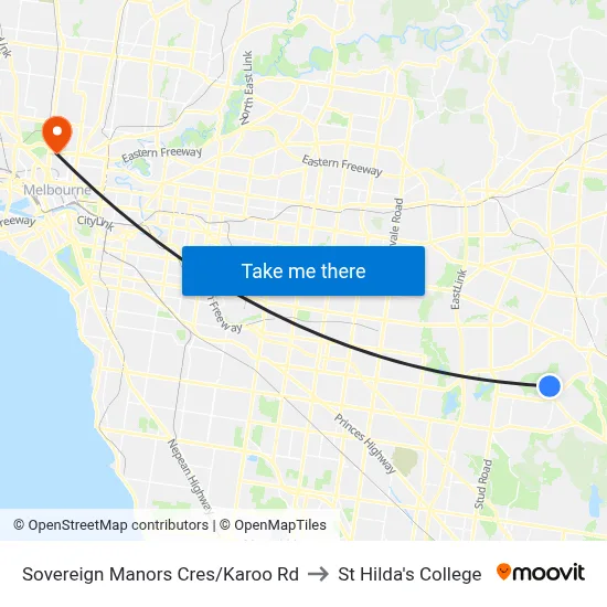 Sovereign Manors Cres/Karoo Rd to St Hilda's College map