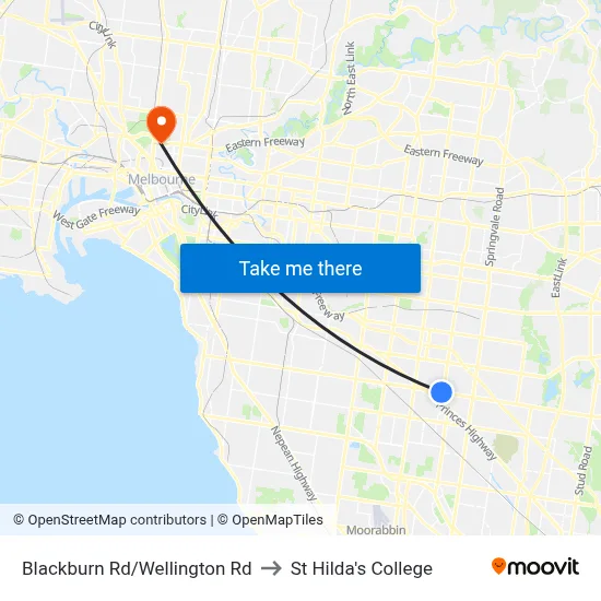 Blackburn Rd/Wellington Rd to St Hilda's College map