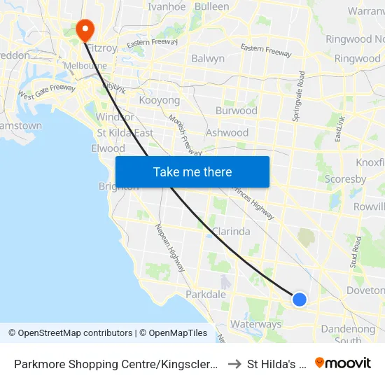 Parkmore Shopping Centre/Kingsclere Ave to St Hilda's College map