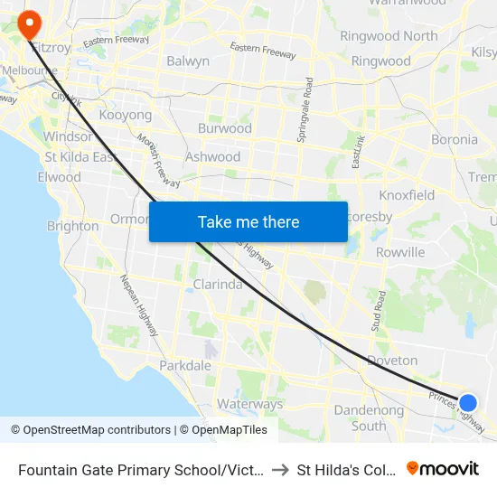 Fountain Gate Primary School/Victoria Rd to St Hilda's College map