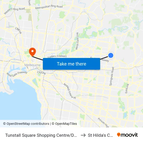 Tunstall Square Shopping Centre/Doncaster Rd to St Hilda's College map