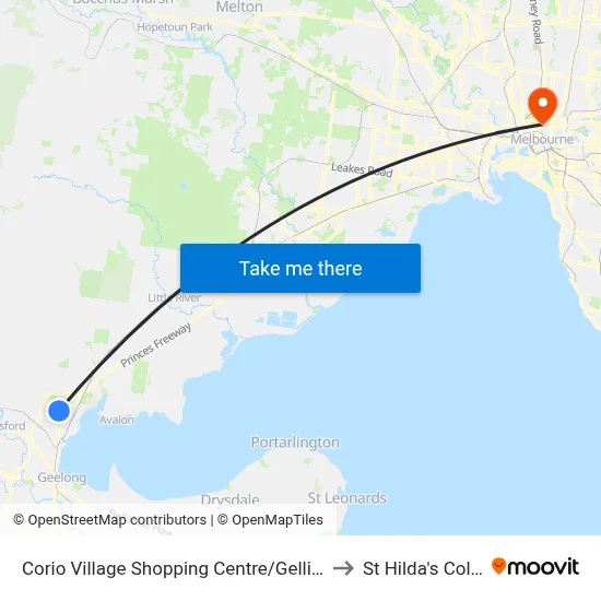 Corio Village Shopping Centre/Gellibrand St to St Hilda's College map