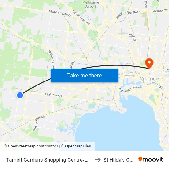 Tarneit Gardens Shopping Centre/Wickford Rd to St Hilda's College map