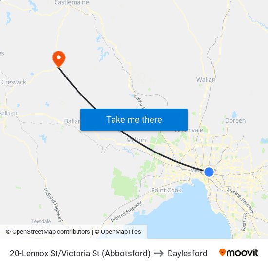 20-Lennox St/Victoria St (Abbotsford) to Daylesford map