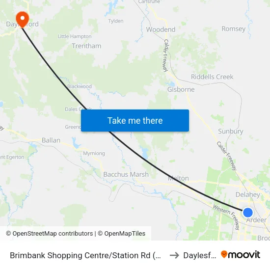 Brimbank Shopping Centre/Station Rd to Daylesford map