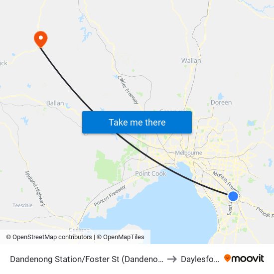 Dandenong Station/Foster St (Dandenong) to Daylesford map