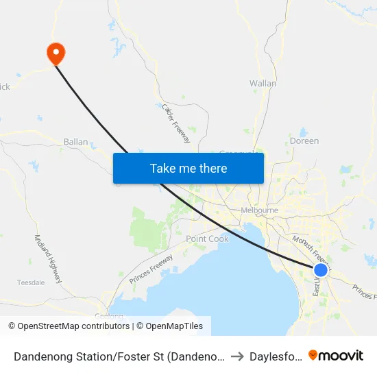 Dandenong Station/Foster St to Daylesford map