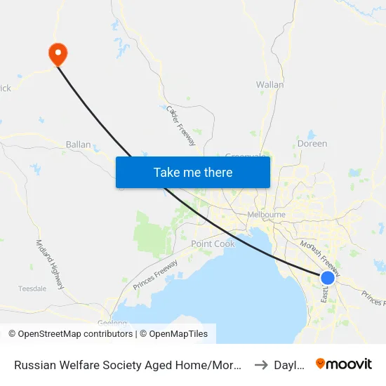 Russian Welfare Society Aged Home/Morwell Ave to Daylesford map