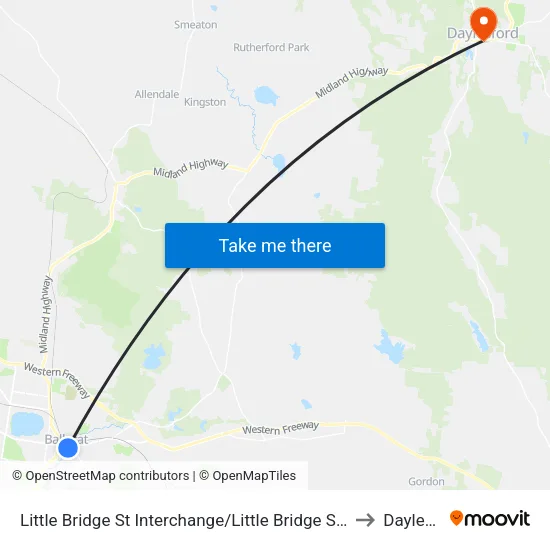 Little Bridge St Interchange/Little Bridge St to Daylesford map