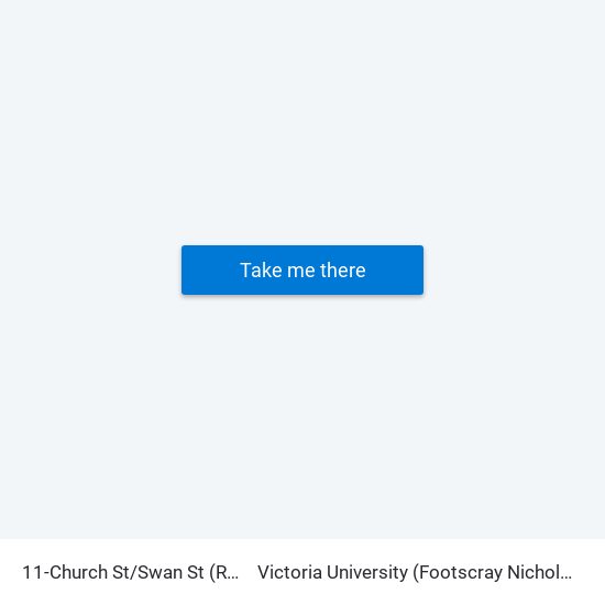 11-Church St/Swan St (Richmond) to Victoria University (Footscray Nicholson Campus) map