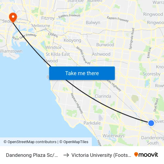 Dandenong Plaza Sc/Mccrae St to Victoria University (Footscray Nicholson Campus) map