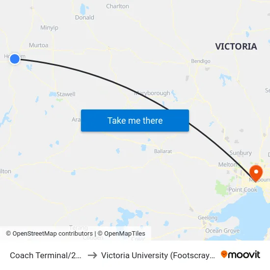 Coach Terminal/24 Roberts Ave to Victoria University (Footscray Nicholson Campus) map