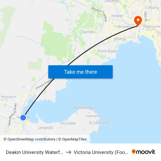 Deakin University Waterfront Campus/Brougham St to Victoria University (Footscray Nicholson Campus) map