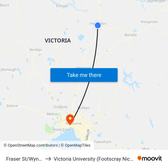 Fraser St/Wyndham St to Victoria University (Footscray Nicholson Campus) map