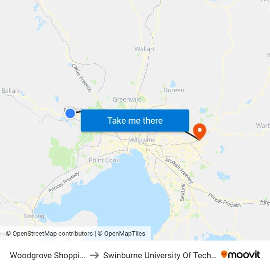 Woodgrove Shopping Centre/High St to Swinburne University Of Technology - Croydon Campus map