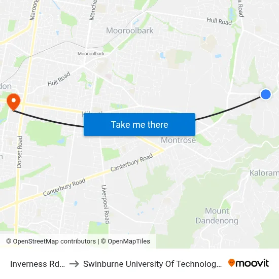 Inverness Rd/York Rd to Swinburne University Of Technology - Croydon Campus map