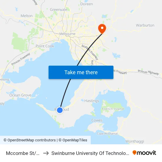 Mccombe St/Thomas St to Swinburne University Of Technology - Croydon Campus map