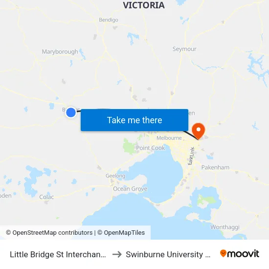 Little Bridge St Interchange/Little Bridge St to Swinburne University Of Technology - Croydon Campus map
