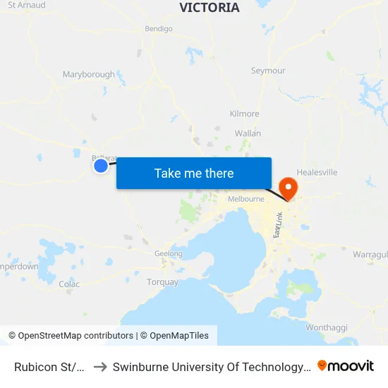 Rubicon St/Alfred St to Swinburne University Of Technology - Croydon Campus map